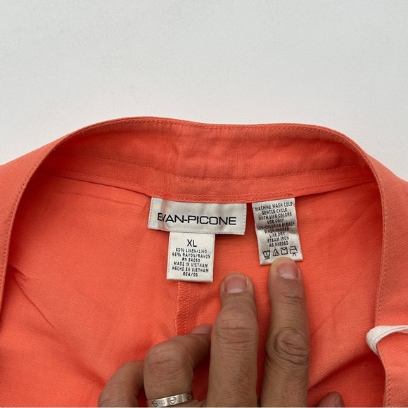 Evan-Picone women’s Orange Capris Pants Size XL Linen Blend - Picture 5 of 8